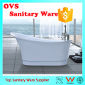 Man-made free standing bath tub with white color